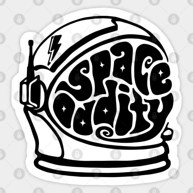 Space Oddity Astronaut Helmet Word Art Sticker by Slightly Unhinged